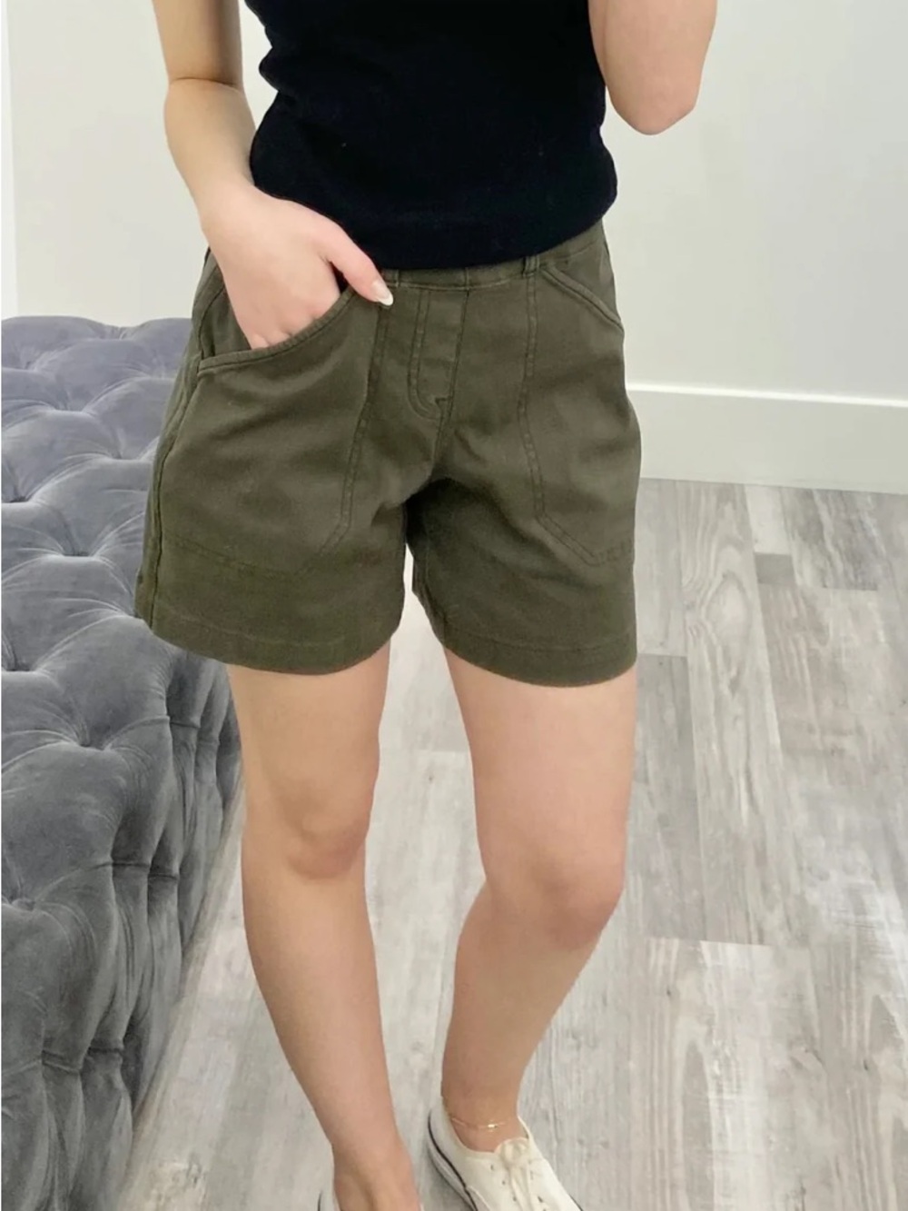 SPANX Olive Green Utility Shorts